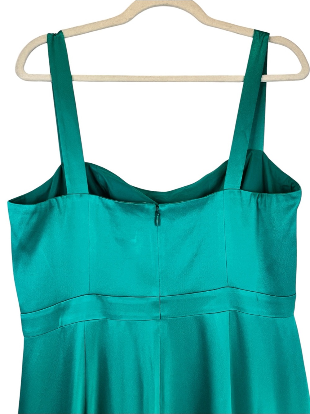 J. Crew Collection Elegant Fitted Flare-Hem Midi Dress in Luster Crepe Green 10 - Picture 7 of 13